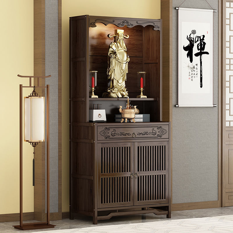 Ts Buddhist Niche Buddha Altar Household Chinoiserie God Altar Worship Cabinet Offering Table Economical Solid Wood Guanyin Shrine For
