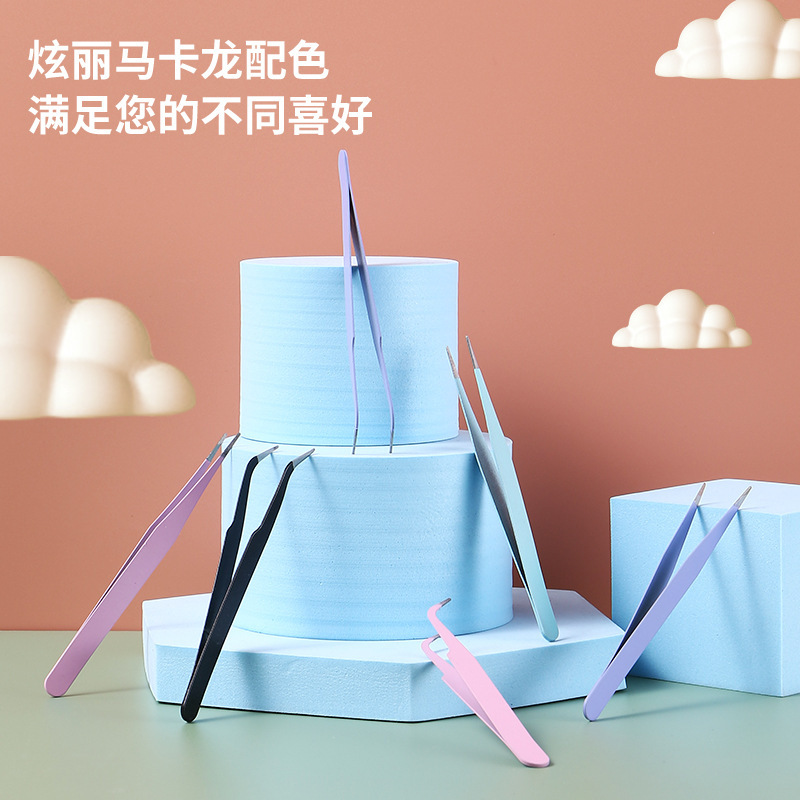 10.5cm stainless steel color hand account clip straight elbow plastic bag sticker tweezers