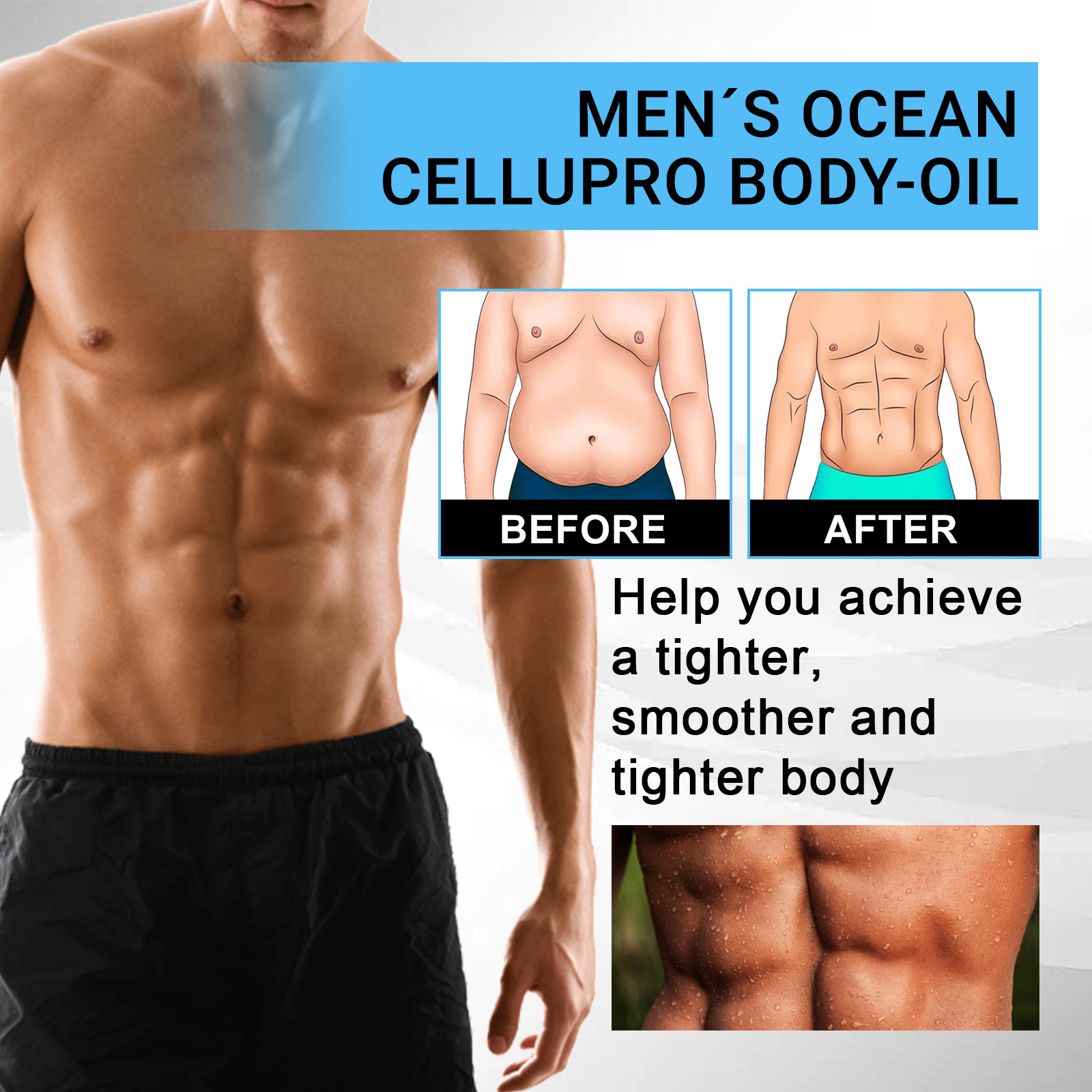 East Moon Men's Firming Body Oil Reinforced Firming Belly Chest Muscle Men's Shaping Abdominal Muscle Oil