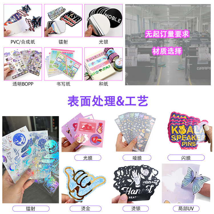 Manufacturer Cartoon Stickers Customized Plain Laser Waterproof Anime Girl Stickers Student Graffiti Decorative Pvc Stickers