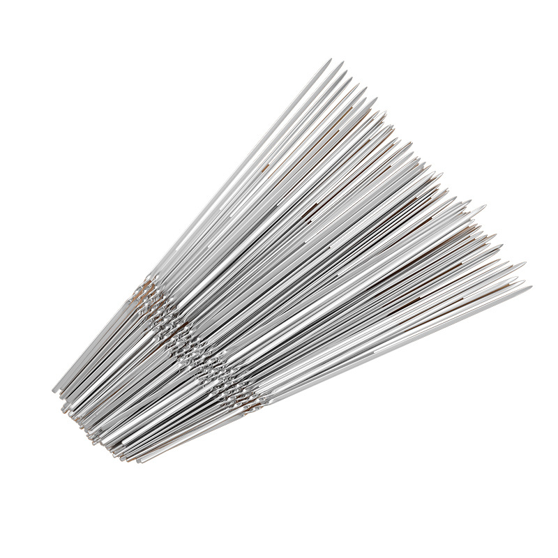 Factory wholesale stainless steel stick big meat skewers roast chicken wings roasted vegetables lengthened widened thickened flat stick barbecue tools
