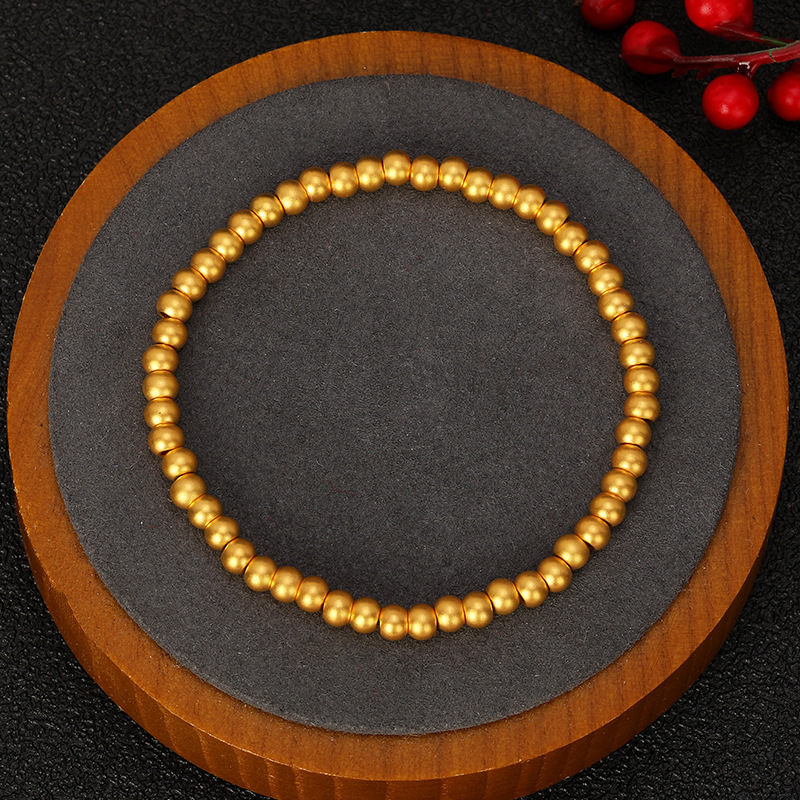 Pure Gold 999 Gold Beads Water Shell Gold Gold Beans Pure Gold Loose Beads Diy3D Hard Gold Pure Gold Accessories Live Broadcast Hot Style