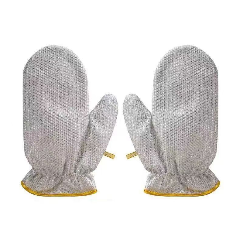 Multifunctional Silver Gloves Kitchen Housework Cleaning Rag Thickeneded Waterproof Non-Stick Oil Anti-Scalding Dishwashing Artifact