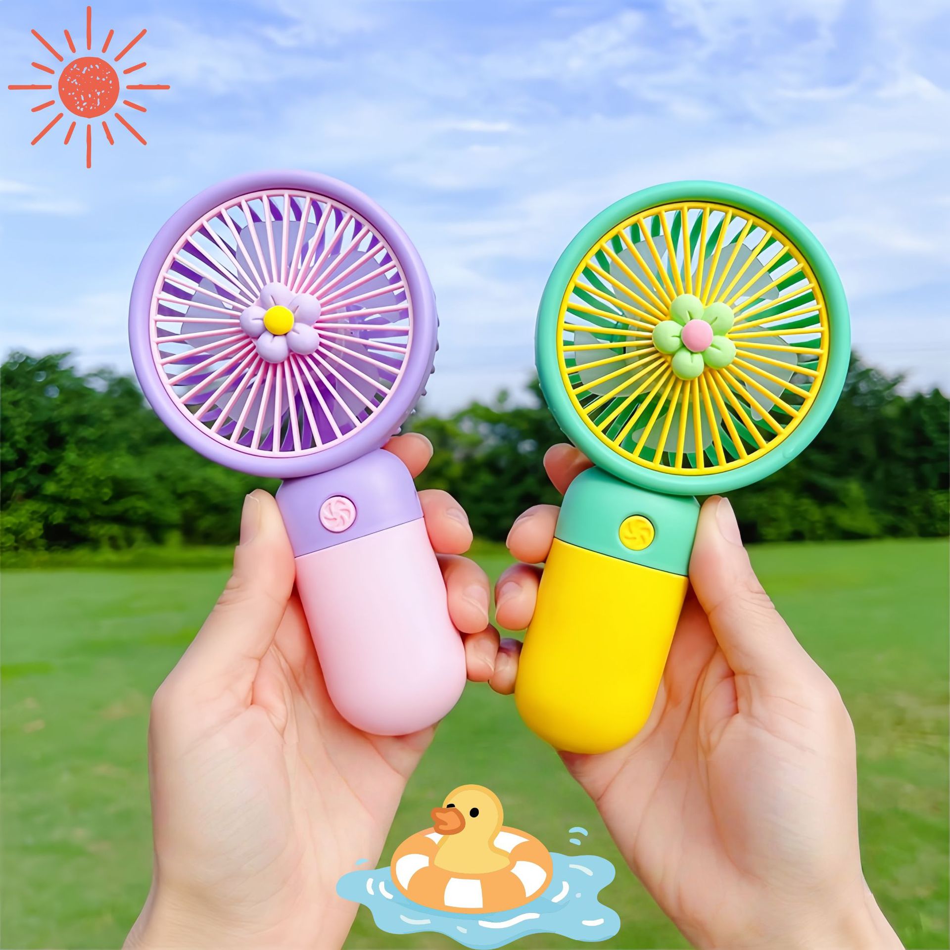 Net red explosion hand-held small fan multifunctional portable electric fan usb card fan diy small gift wholesale