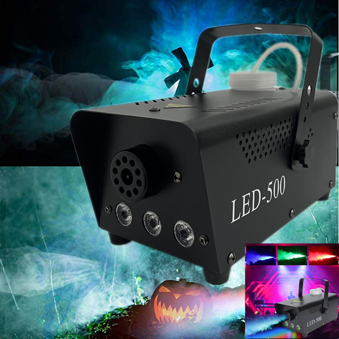 Cross-border 500W electronic constant temperature atomizing smoke machine sprayer wedding performance bar smoke machine LED lights