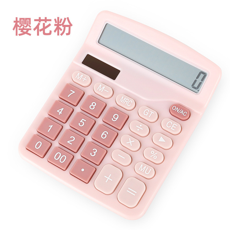 12-Digit True Solar Calculator Large Screen Dual Power Supply Financial Accounting Computer Office Supplies Calculator