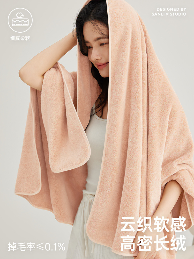 Sanli Bath Towel Women's Household 2025 New Non-Pure Cotton Absorbent Quick-Drying Couple Men's Wrap Towel Adult Towel