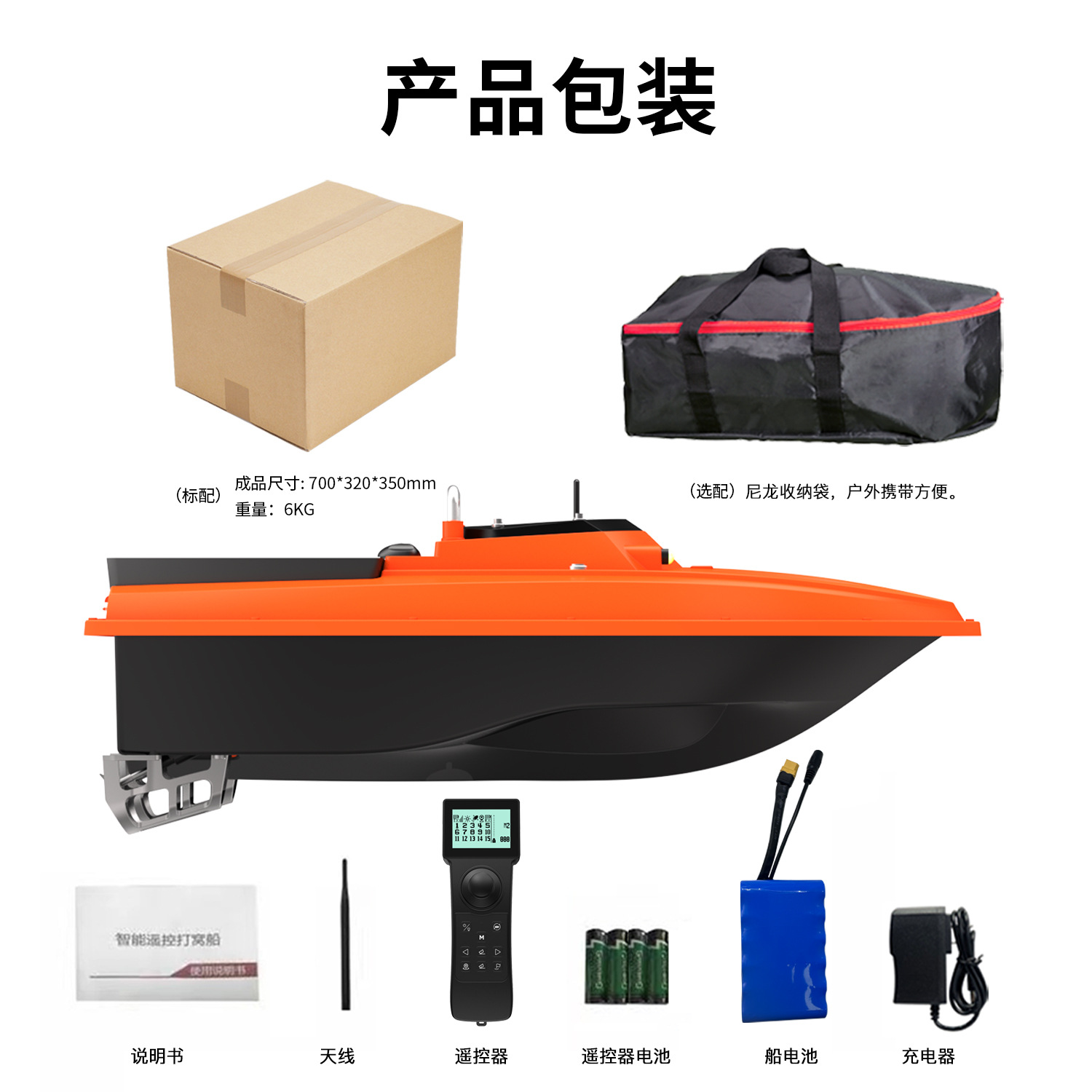 Cross-border explosions new 12-volt large-scale high-speed high-horsepower nest net boat dual antenna automatic decoupling nest boat