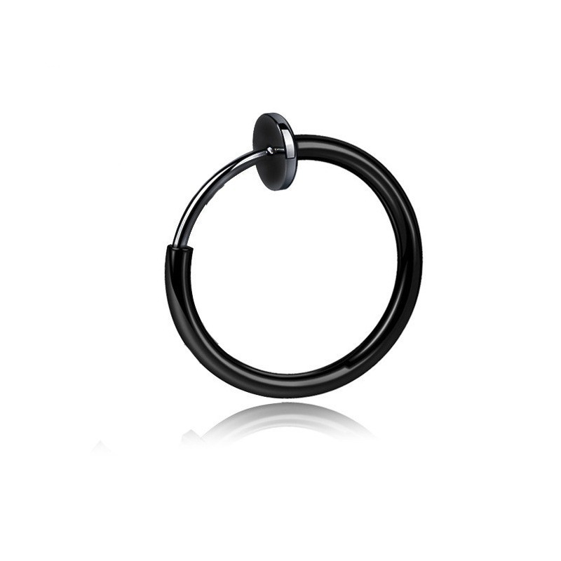 Cross-border supply circle spring ear clip without ear hole ear bone clip tide men's earrings tide women earrings stainless steel jewelry