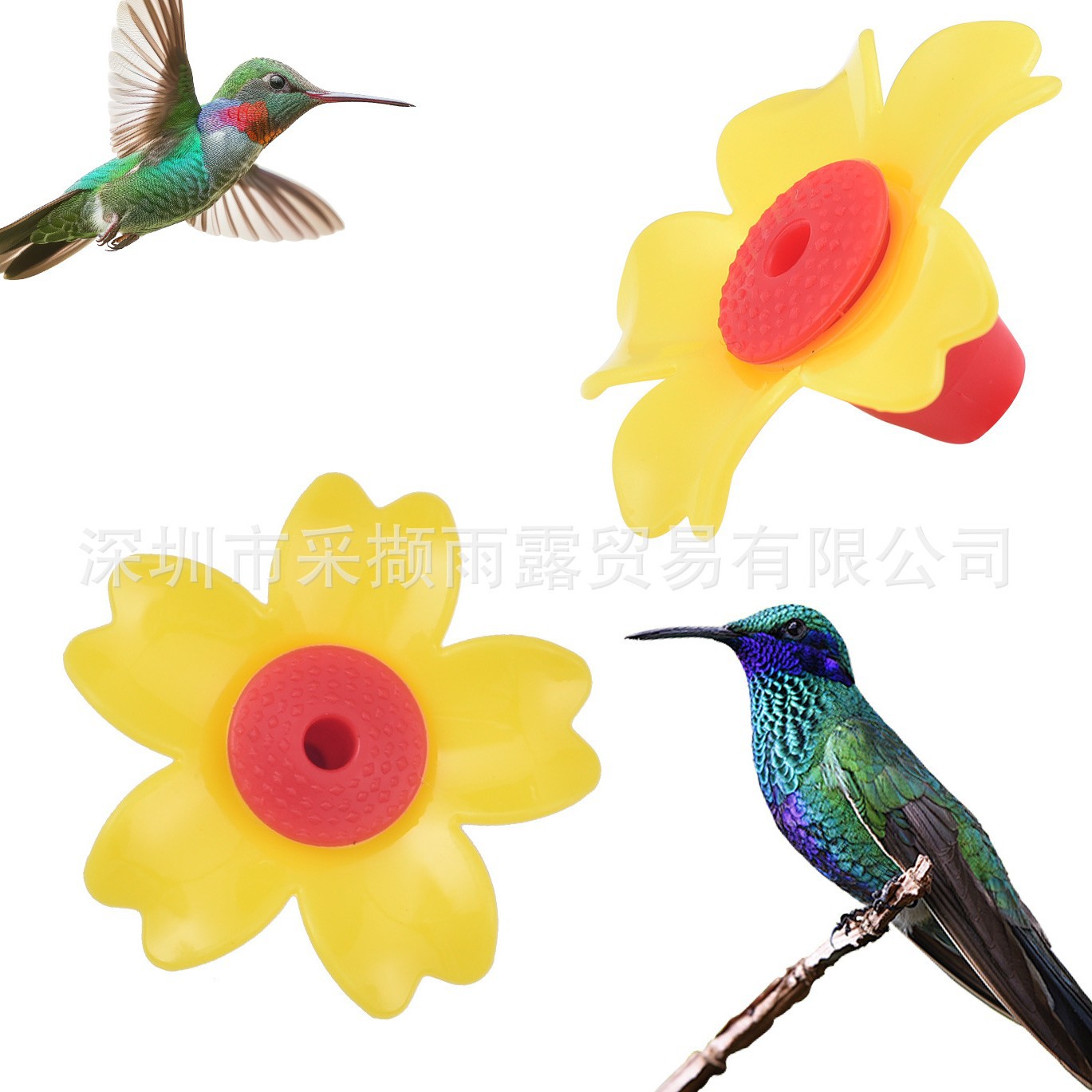 New Large Hummingbird Feeder Flower Hummingbird Feeder Flower Accessories Replaceable Multi-Color Flower Cross-Border