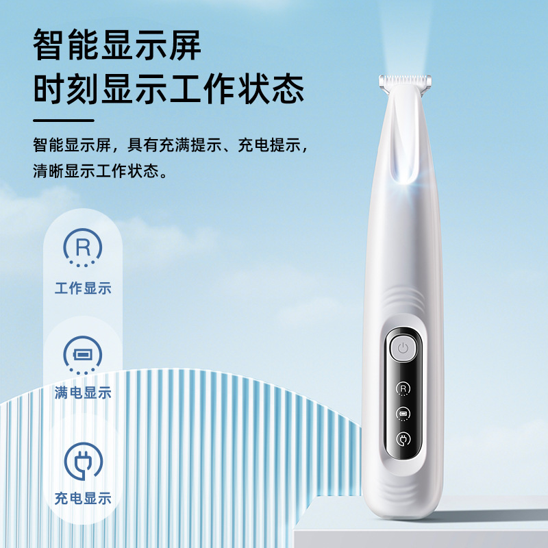 New Waterproof Led Light Dog and Cat Foot Shaver Pet Shaving Sole Hair Rechargeable Electric Clipper with Light