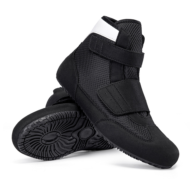 Boxing Shoes, Competition Training Sports Shoes, High-Top Men's and Women's Sanda Martial Arts Shoes, Non-Slip Wrestling Fighting Shoes