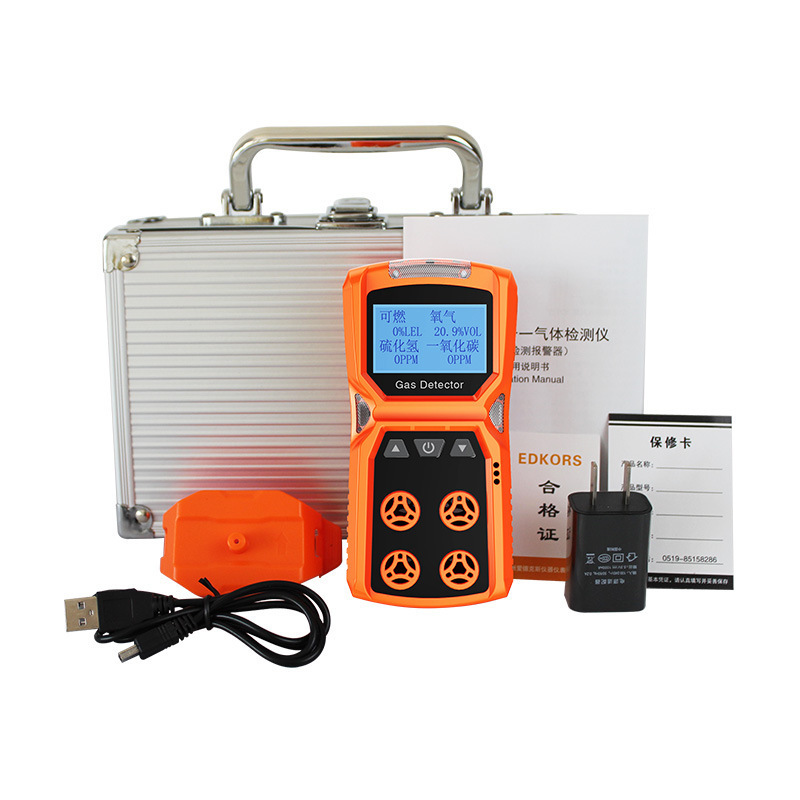 Adks-4 Gas Detector Combustible/Oxygen/Co/H₂S Detection High-Brightness Screen | Sound and Light Vibration Alarm ​