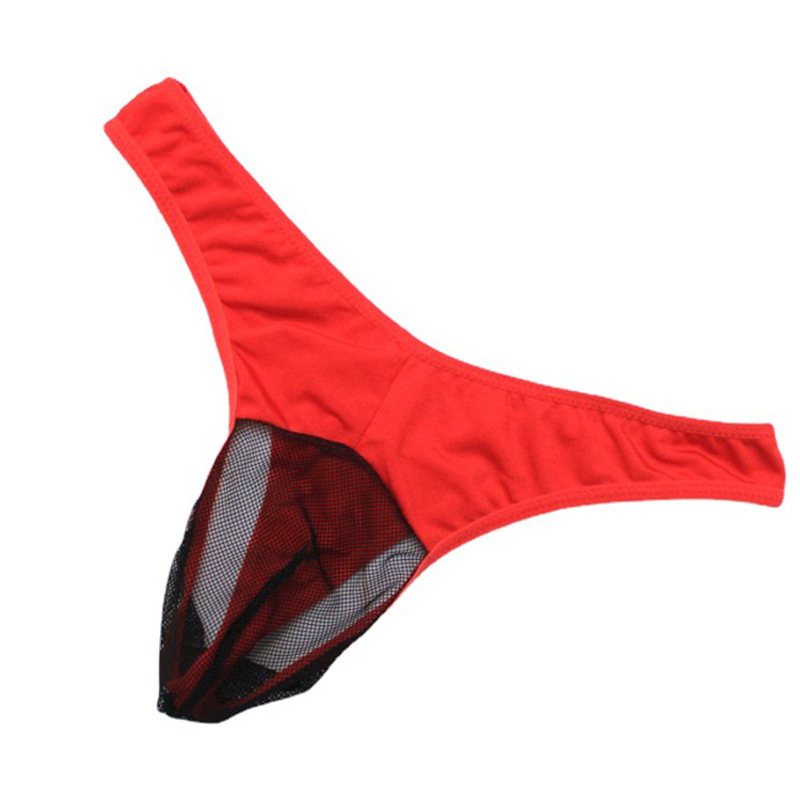 Qiqu Men's Underwear Mesh Transparent Breathable Men's Triangle Sexy 2032