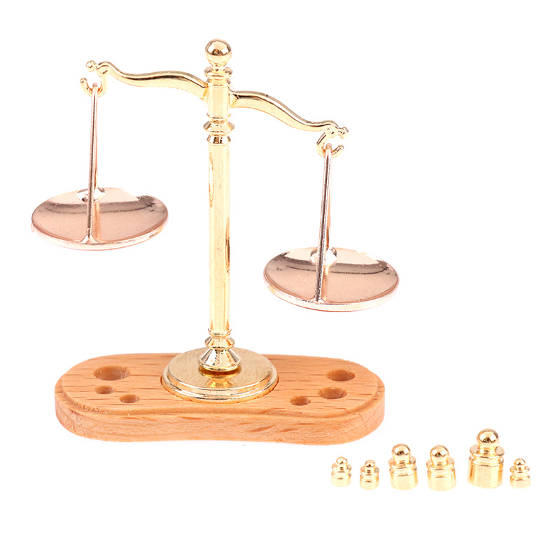 1:12 doll house simulation mini metal balance miniature ornaments