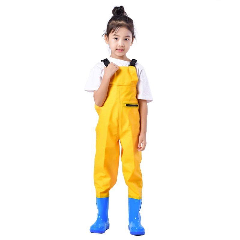 Children's water pants, sea-catching clothes, water-playing jumpsuit, kindergarten fish-catching waterproof wading full body leather fork half-body water pants