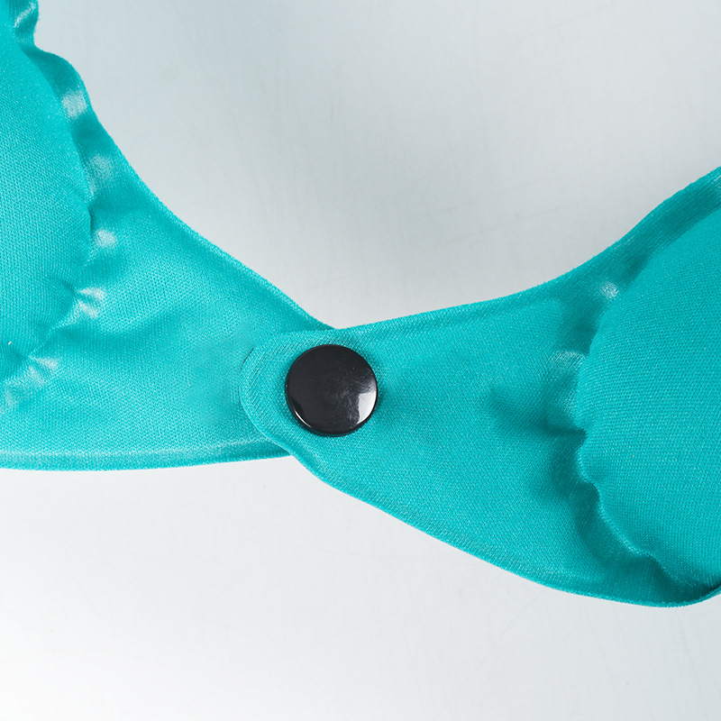 Push-type Inflatable U-shaped Pillow Portable Three-piece Set for Aircraft Travel Neck Pillow Flocking Travel Sanbao U-shaped Pillow