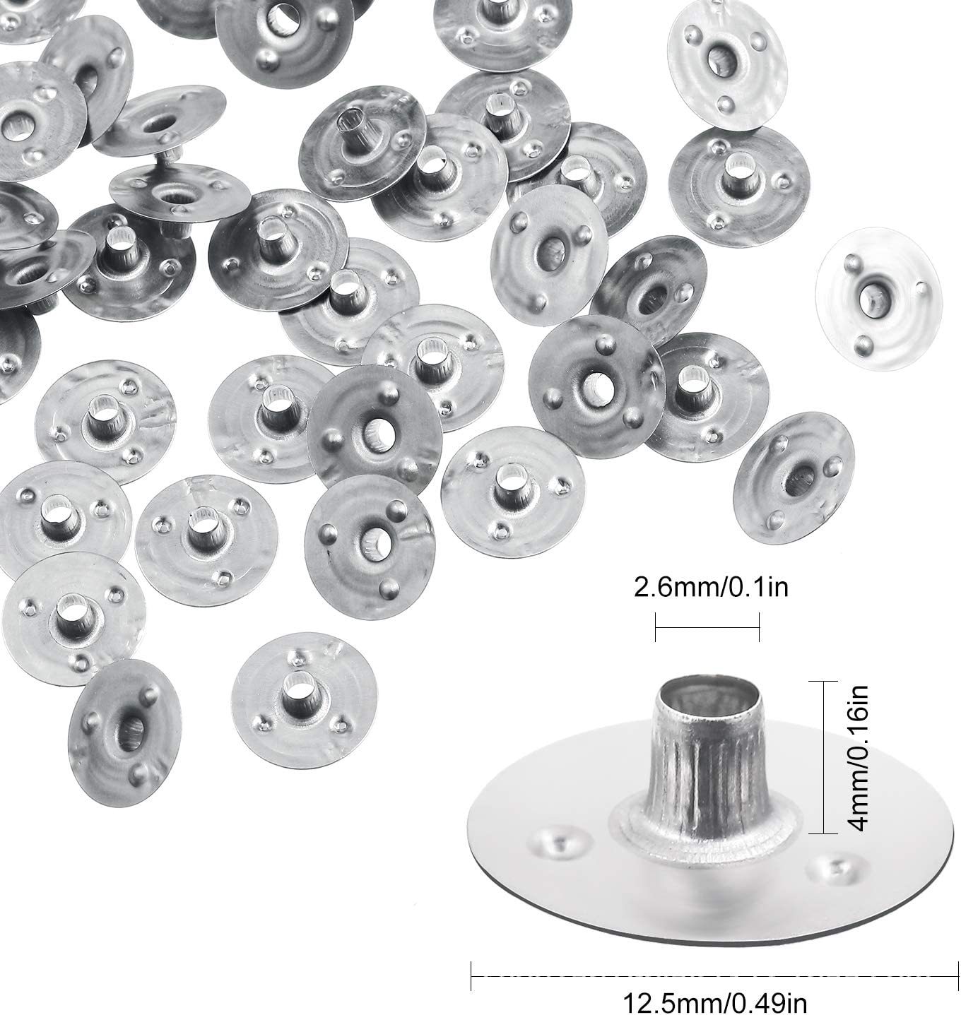 Candle core base diameter 12.5mm 14mm wax holder diy candle raw material wax core fixed bottom holder round iron sheet