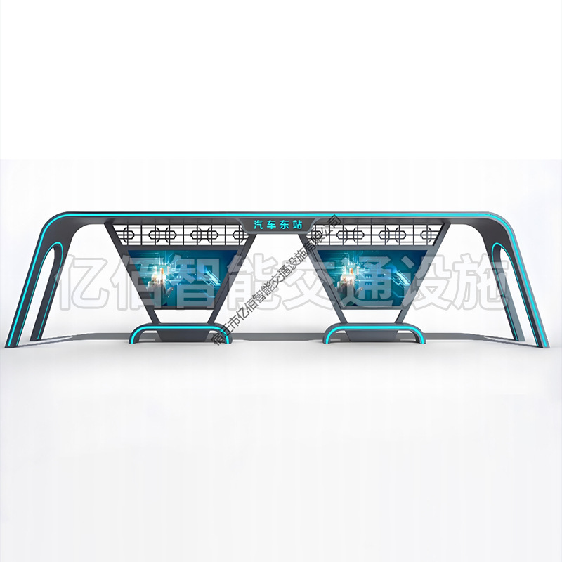 Manufacturer Customized Stainless Steel Bus Stop Shelter Rural Bus Stop Sign Advertising Light Box Station Sign Smart Outdoor