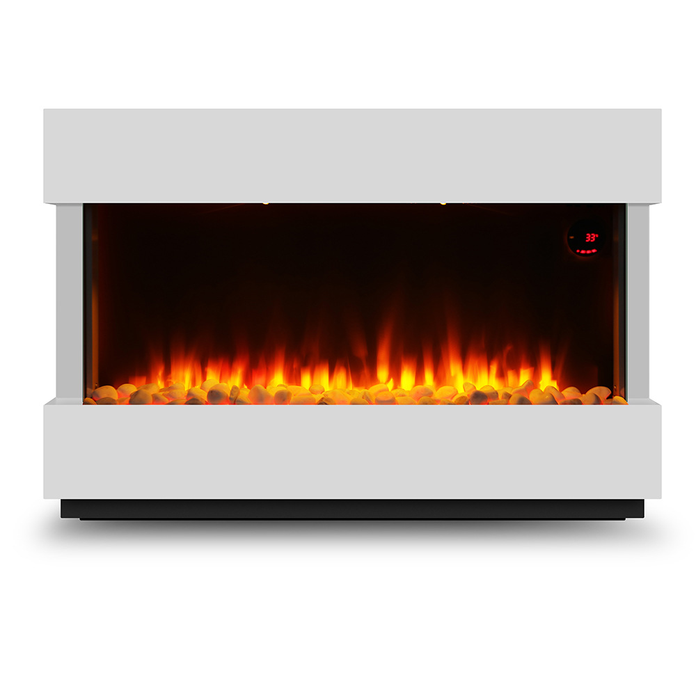 Simulated Flame Electric Fireplace Fast Heating Energy-Saving Cross-Border Heater Realistic Wood Stone Decorative Wooden Frame Integrated Fireplace