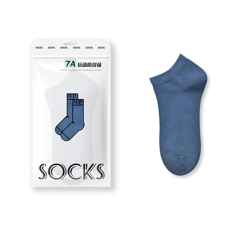 7A Antibacterial Socks Men's Deodorant and Sweat-Absorbent Summer Thin Boat Socks Pure Cotton Men's Socks Pure Cotton Men's Socks Breathable
