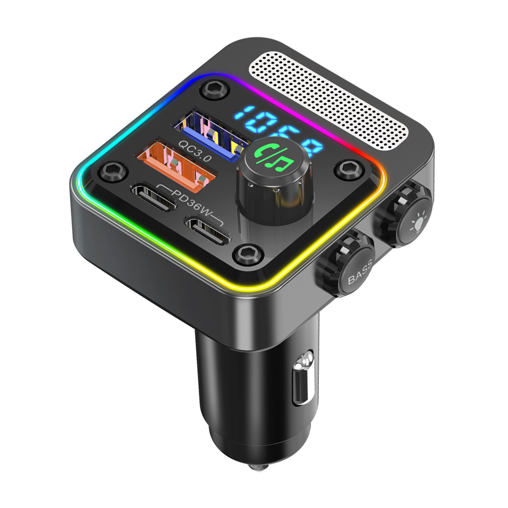 Car MP3 Bluetooth transmitter plays Bluetooth 5.3 lossless music car cigarette lighter one-key subwoofer fast charge