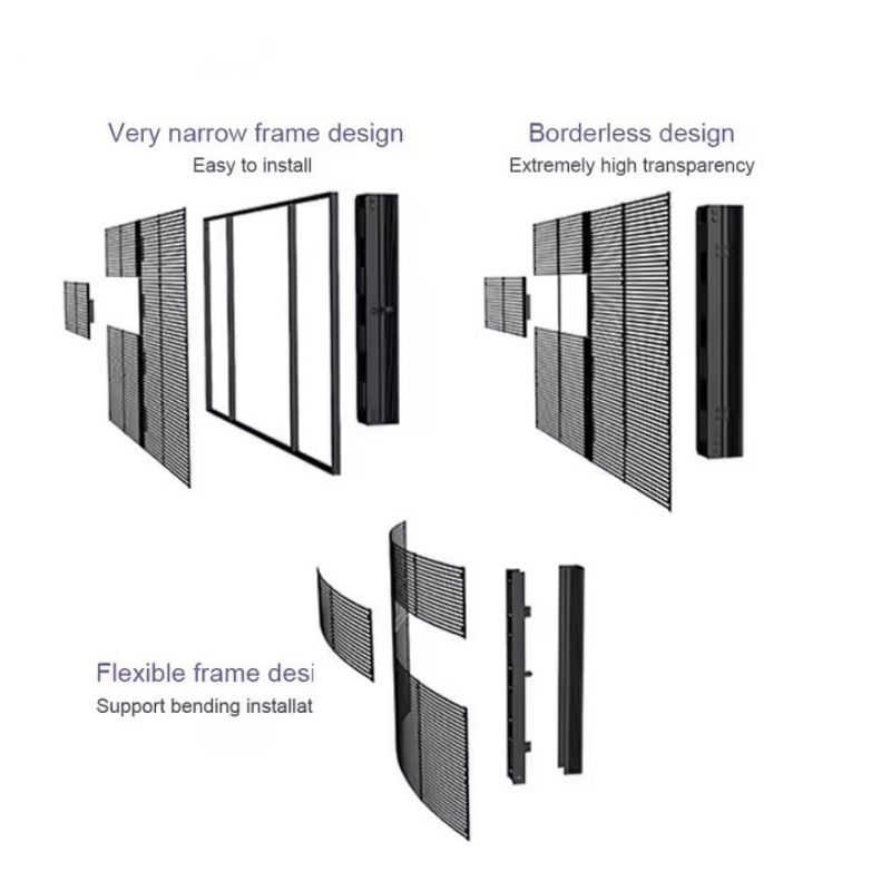 Bar transparent screen led display P3.91-P7.81 LED transparent screen grille screen