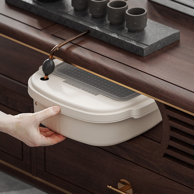 Short Tea Bucket Household Tea Table Waste Water Tea Slag Bucket Dry and Wet Separation Gongfu Tea Tea Set Accessories Small Drain Bucket