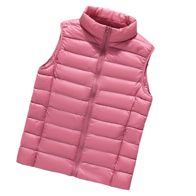 Lightweight down Vest for Women, Short Stand-Up Collar, Slim Vest, Autumn and Winter New Style down Vest, Large Size Vest for Outer Wear for Women