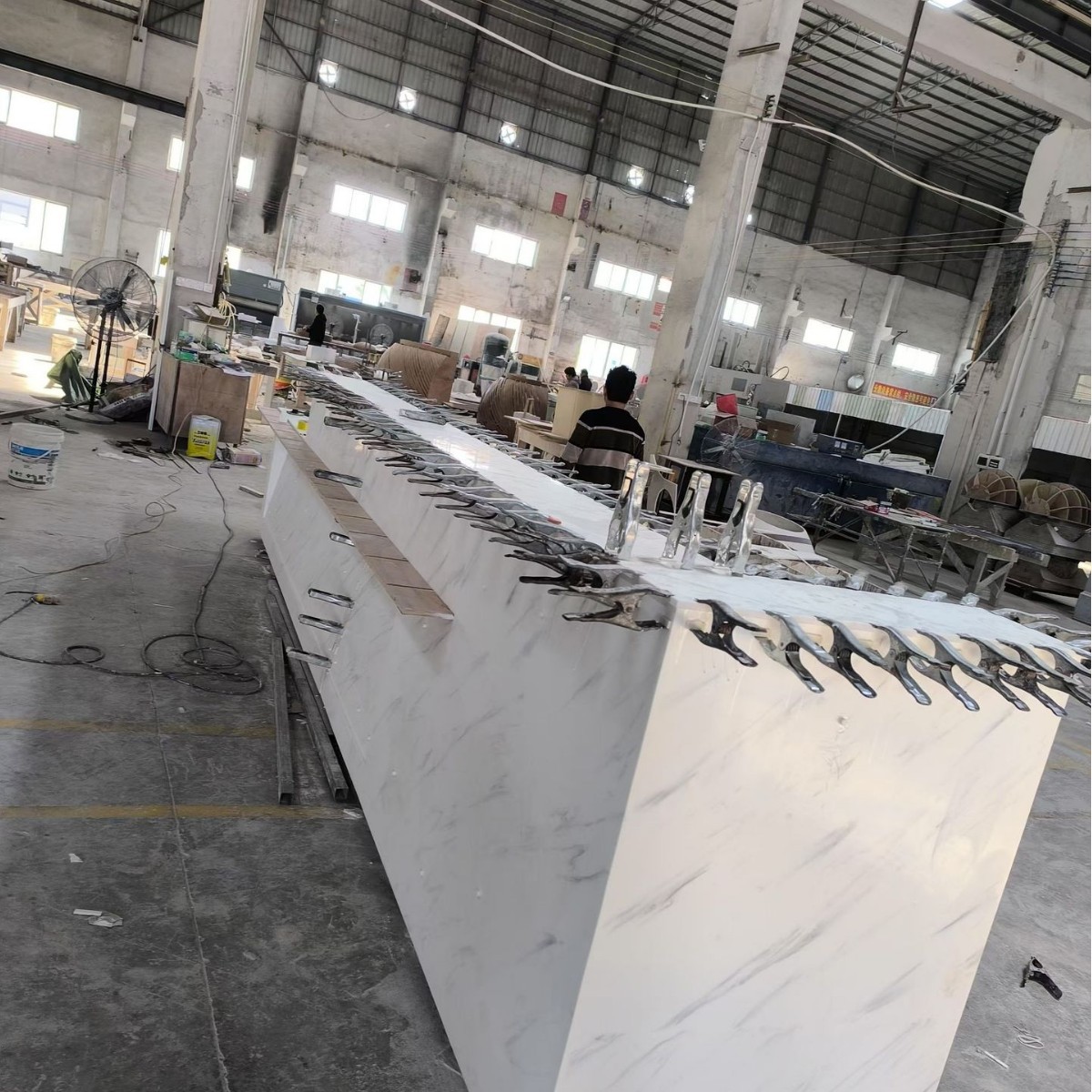 Acrylic Artificial Stone Hot Bending Hotel Special-Shaped Reception Desk Company Front Desk Bar, Acrylic Artificial Stone Manufacturer