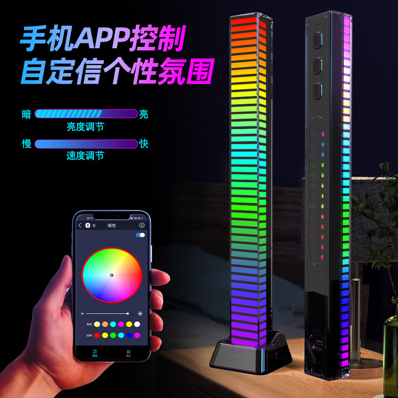 New 3D Creative Rgb Sound Pickup Light, Voice-Activated Colorful Music Atmosphere Light, Car Audio Rhythm Light Wholesale and Dropshipping