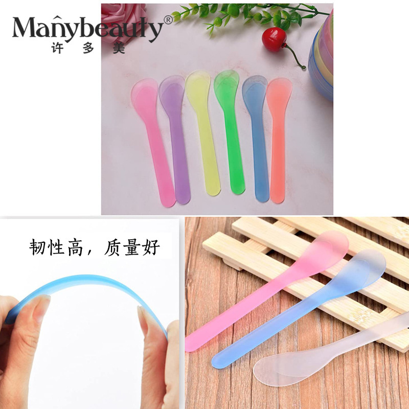13cm Facial Mask Spoon Stirring Stick Transparent Plastic Application Mask Adjustment Stick Colorful Tool Scraper Mask Stick Beauty Salon