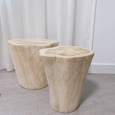 Fragrant Fir Wood Stake Log Coffee Table Large Size Solid Wood Pier Tree Pier Side Table Special-Shaped Bedside Table Old Wood Edge New Style