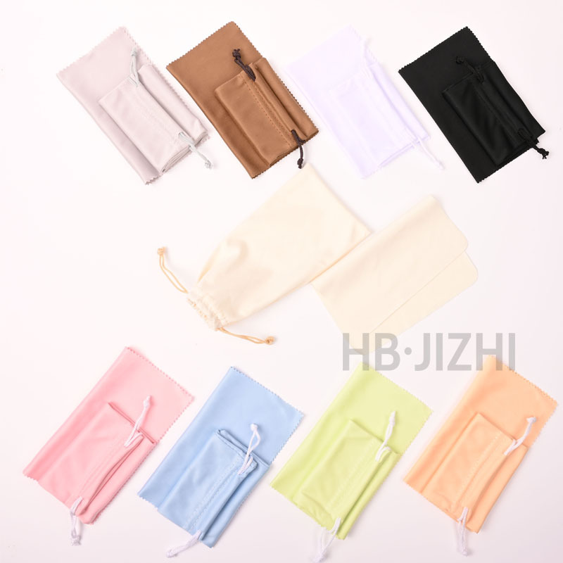 Glasses bag needle two microfiber glasses bag black white gray beige sunglasses bag can be fixed size printing
