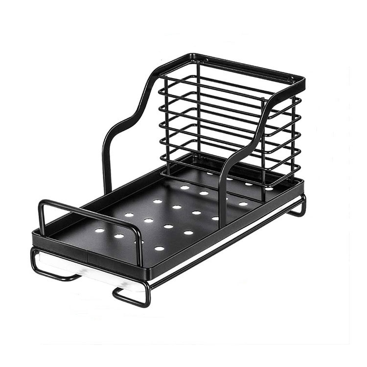 Manufacturers Custom Stainless Steel Kitchen Sink Storage Rack Sponge Soap Brush Rack with Drainage Tank Drain Rack