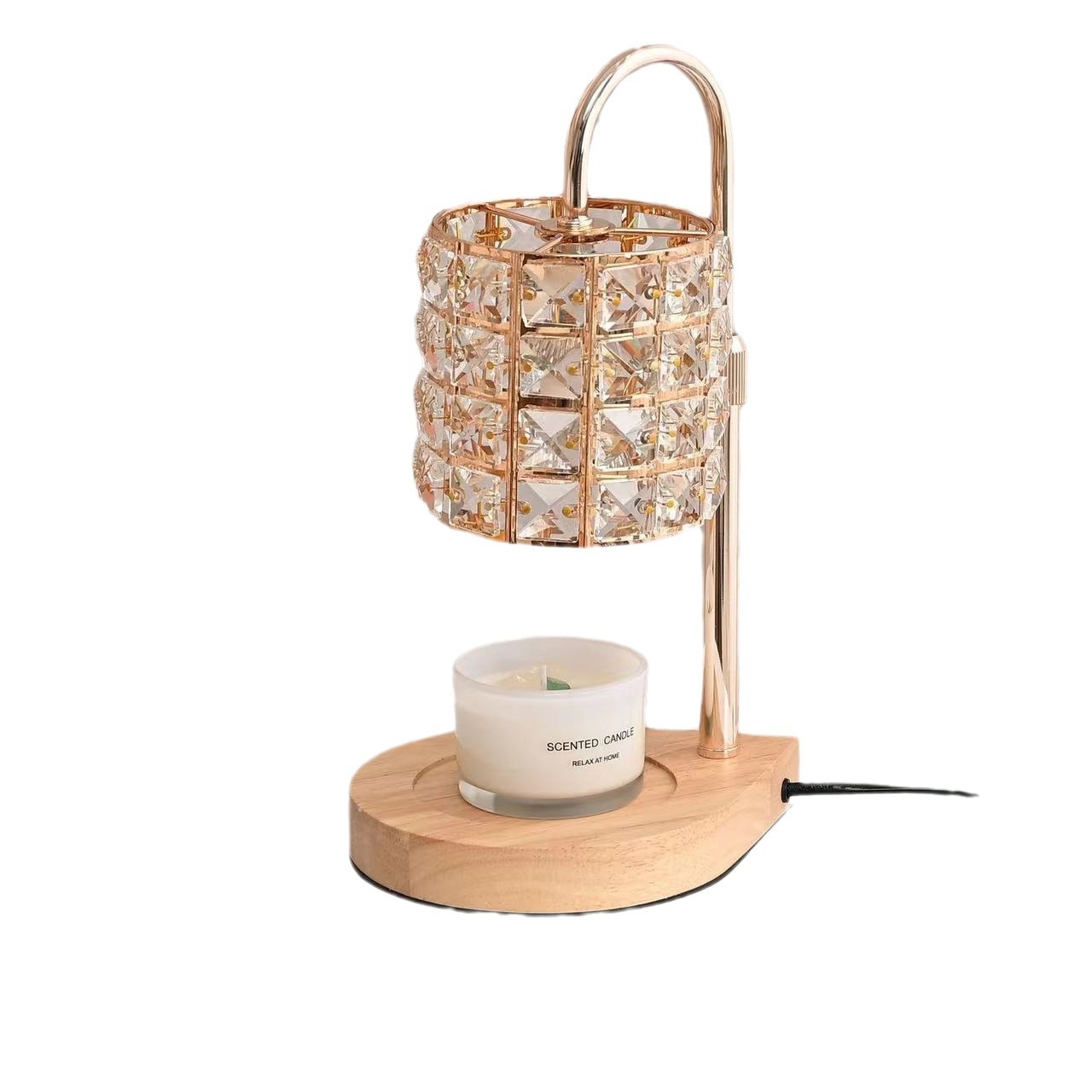 Geometric glass multi-faceted aromatherapy wax lamp bedside decorative art table lamp bedroom non-fire essential oil lamp simple gift