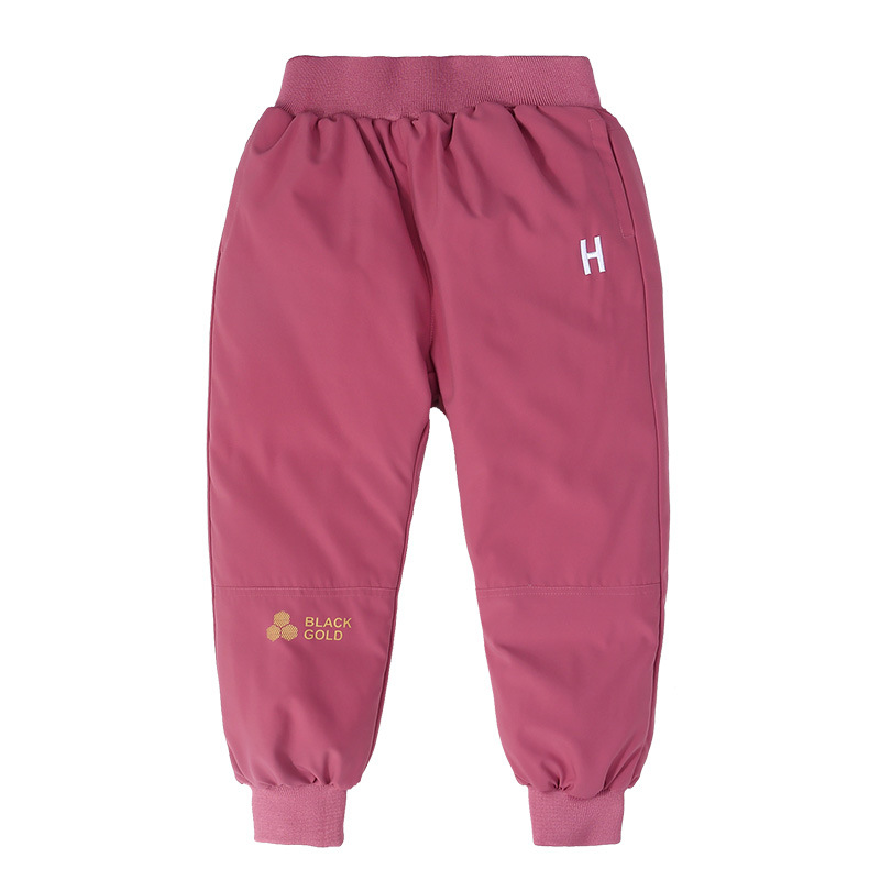 Winter New Men's and Women's Children's Middle and Big Children's Thickened Black and Gold Casual Down Pants Long Outer Wearing Pants Warm Pants