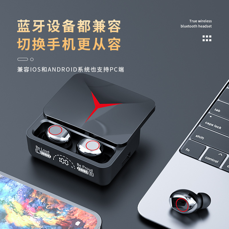Cross-border M10 Bluetooth Headset Long Endurance TWS Large Power E-sports Game Low Latency Headset Source Worker