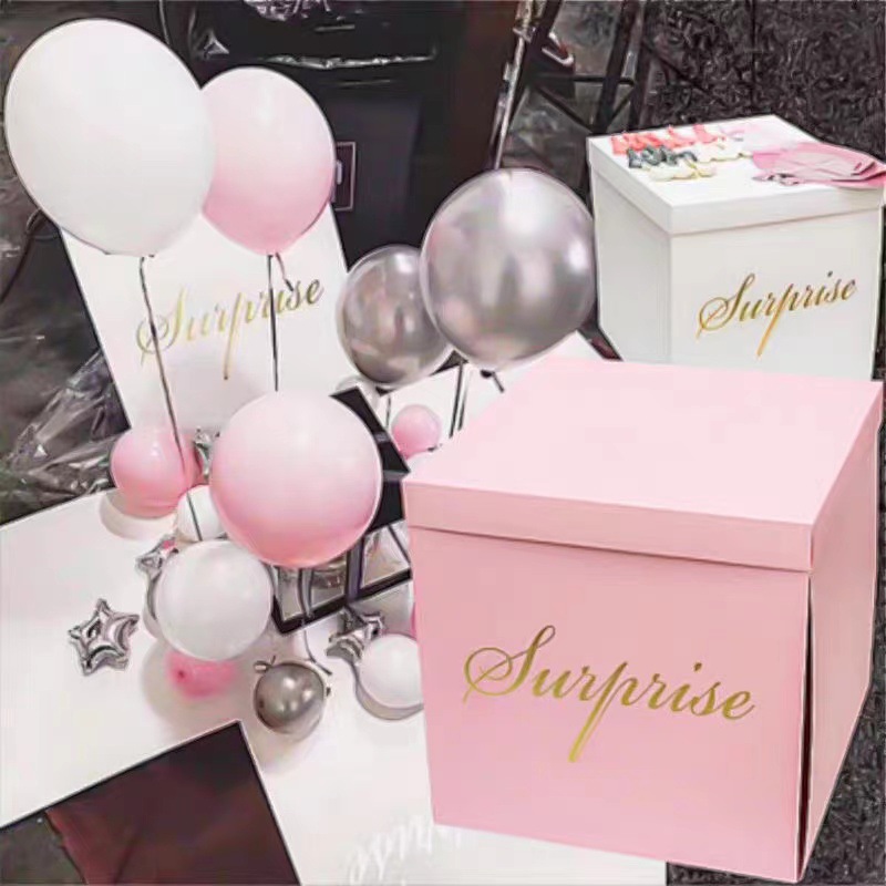 Сюрприз-бокс на день рождения, валентинка, поп-ап шарик для признания, большой креативный упаковочный бокс