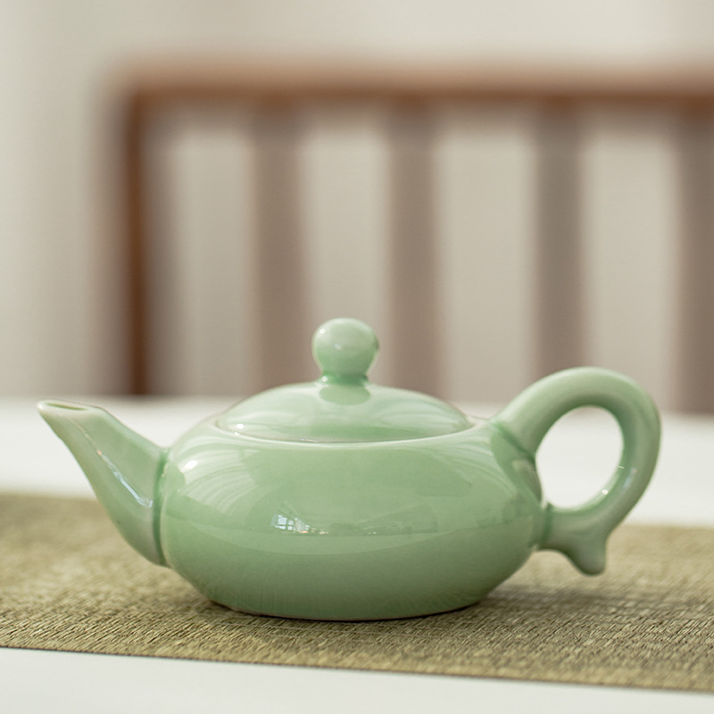 Kung Fu Tea Set Set Set Dehua Celadon Tea Cup Gift Box Ceramic Business Gift Printing 7 Head One Pot Six Cups