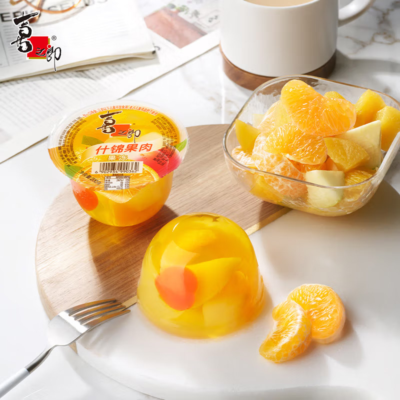 Xichilang jelly wholesale 200g cup pulp jelly assorted yellow peach apple snack spot wholesale