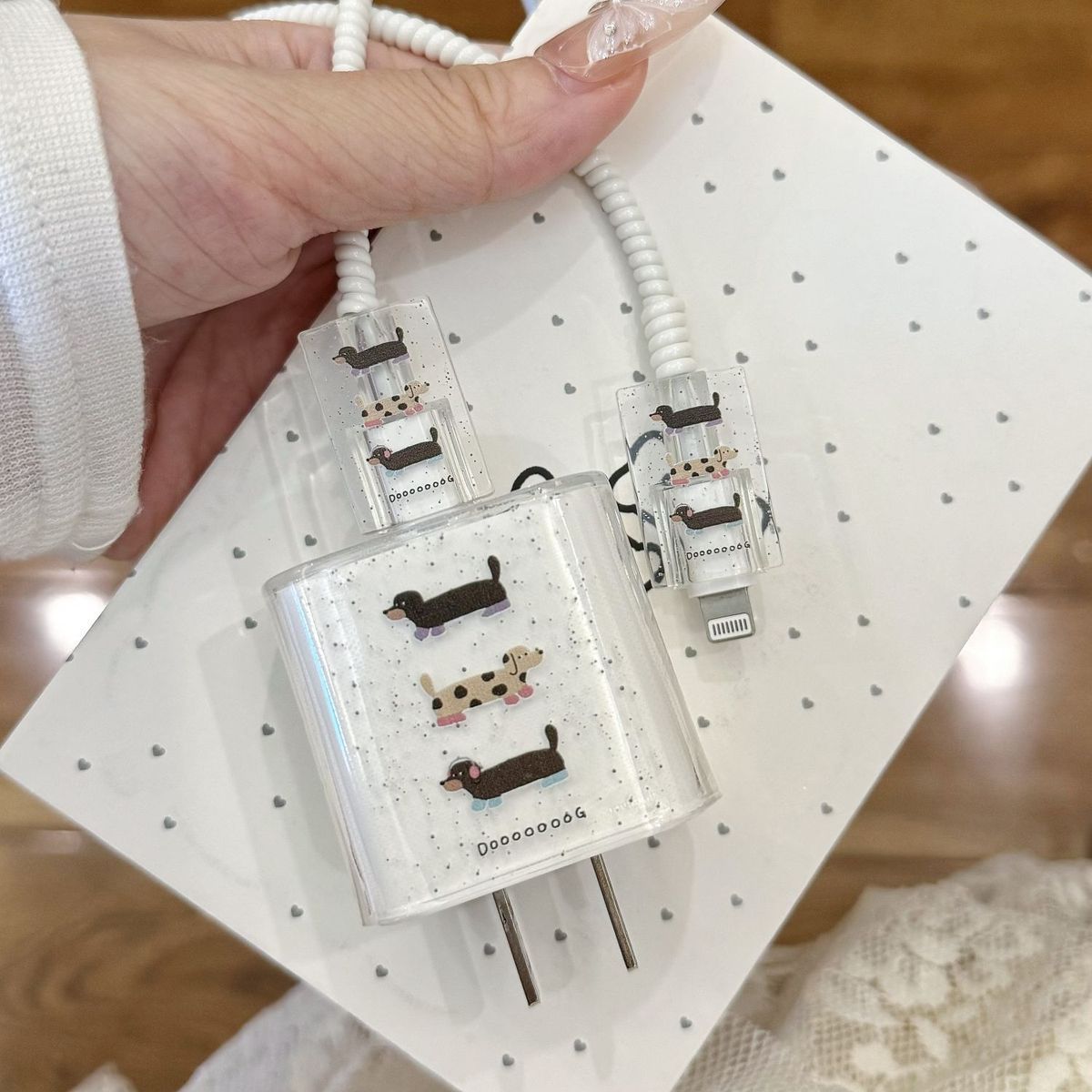 Foreign Trade Applicable Apple 15 Charger Protective Cover Charging Head Data Line Bite Protective Cover Anti-Break Cartoon