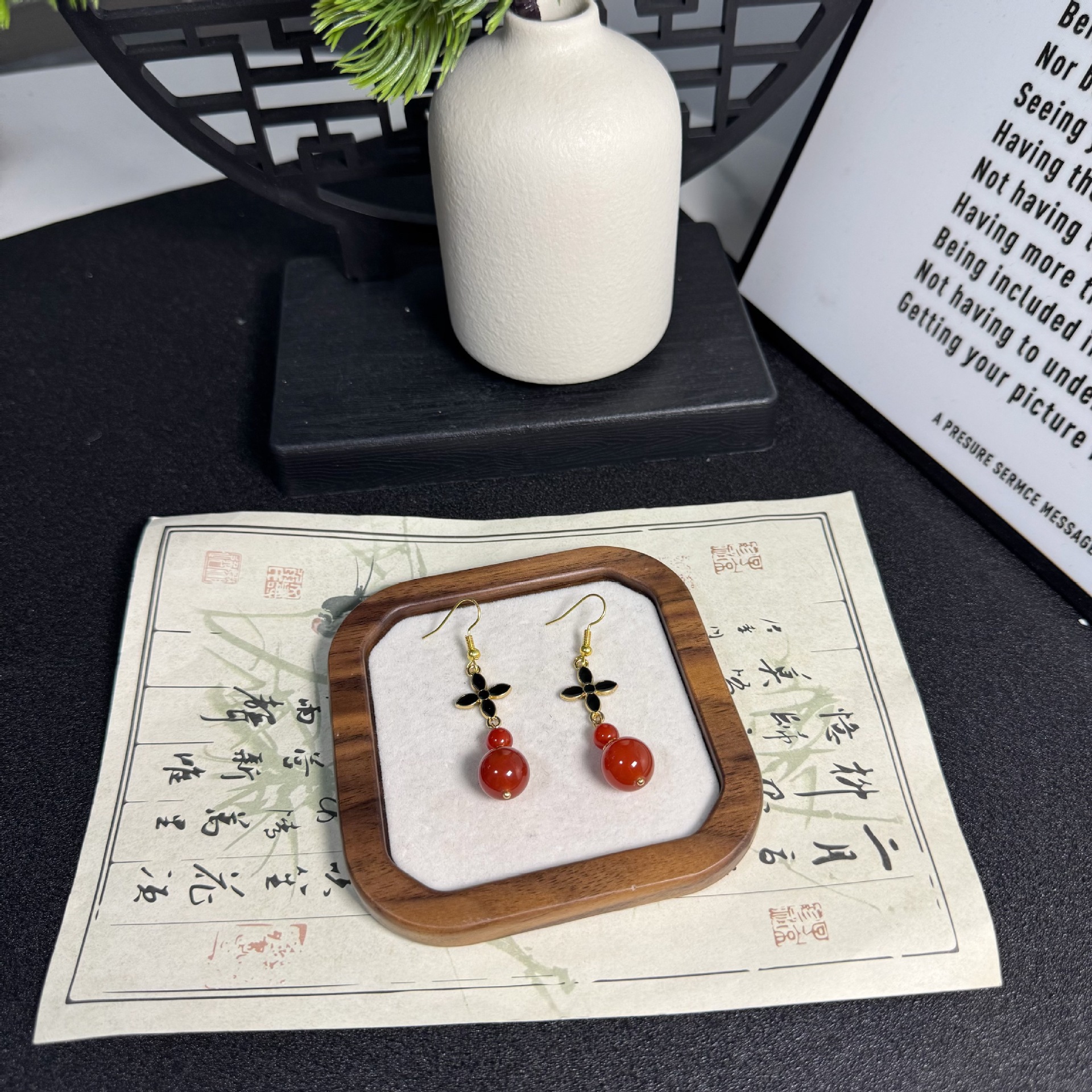 Factory Direct Supply Spot Wholesale Natural Southern Red Agate Earrings