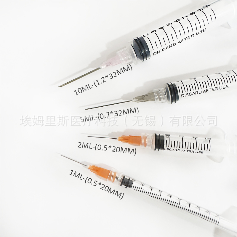Medical syringe screw socket disposable dispensing 1/2/5/10/20ml 1 ml sterile syringe with needle