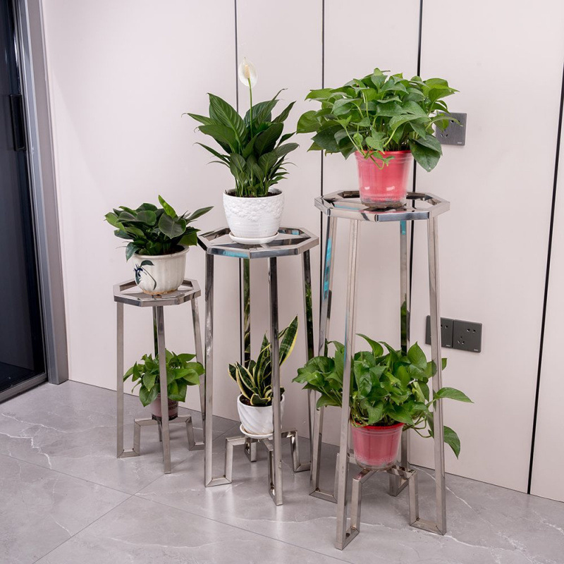 Многоуровневая полка для цветочных горшков из нержавеющей стали, для дома и улицы, этажная конструкция