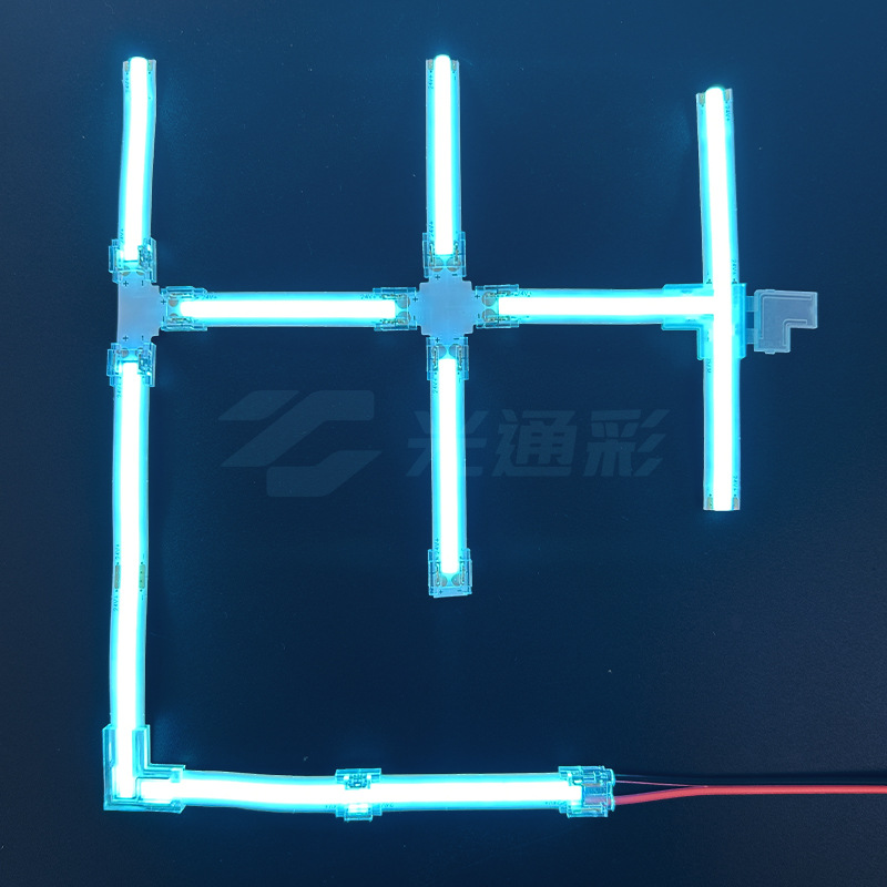 Led Light Strip Welding-Free Connector Connection Line Low Voltage Cob Crystal Buckle 8mm Right Angle Adapter Connector Terminal