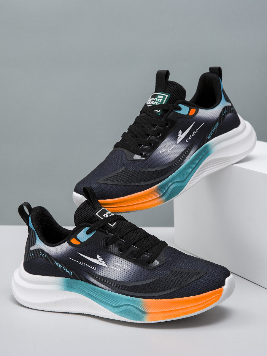 Summer New Mesh Breathable Couple Shoes Fashion Trendy Running Shoes Lightweight Soft Sole Casual Sports Cross-Border Men's Shoes