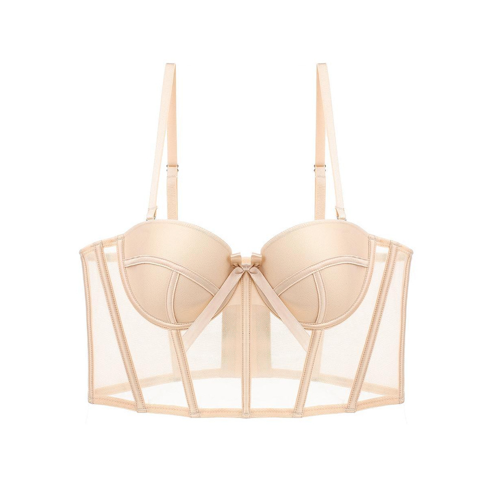 Cross-border small chest push up underwear women's soft steel ring bra beauty back bra new breast adjustment bra suit