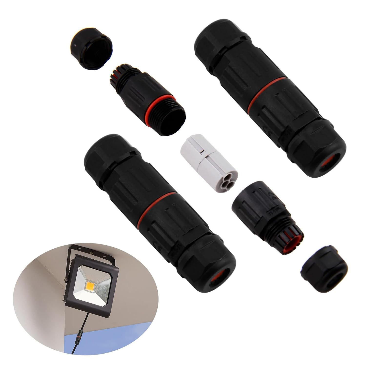 2 шт. соединители кабеля IP68, водонепроницаемые соединители кабеля