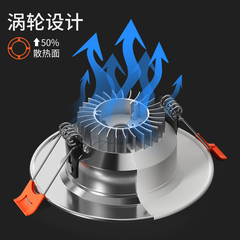 Household Downlight Led Ceiling Spotlight 5W Embedded Opening 7.5cm Living Room Ceiling Concealed Hole Light Hole Light Simple Light